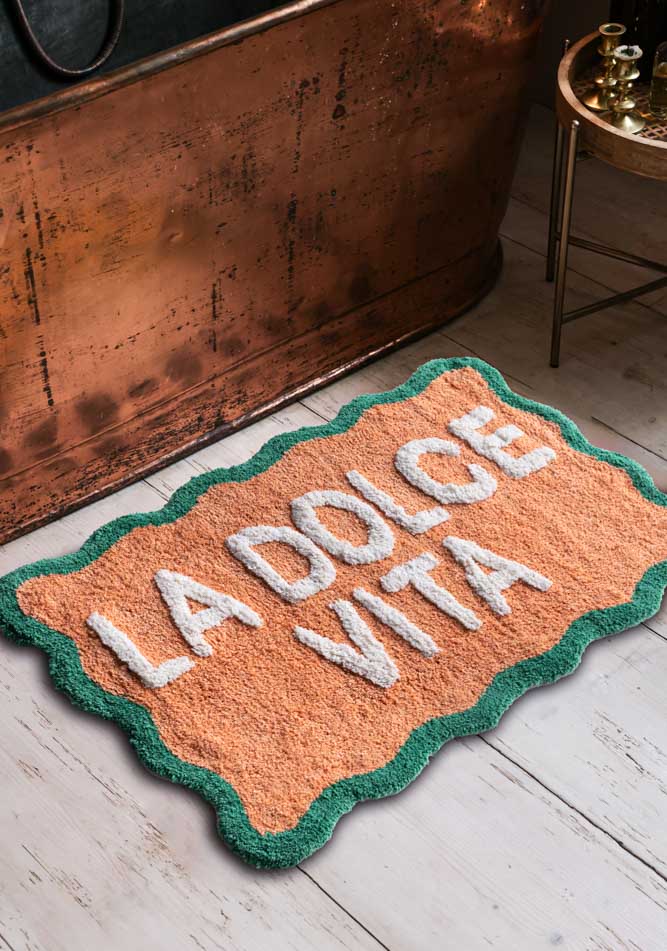 Peach La Dolce Vita Bath Mat