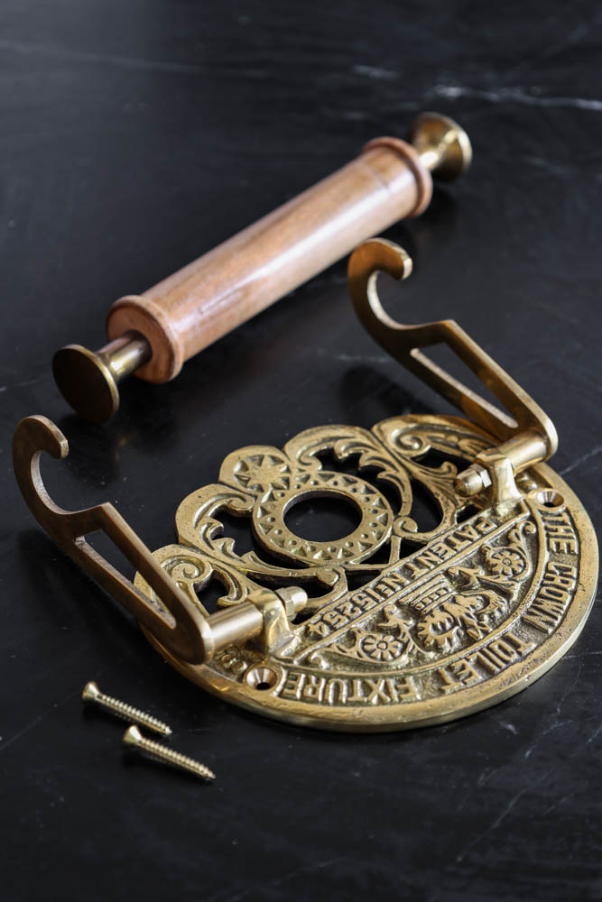 Traditional Crown Brass Toilet Roll Holder