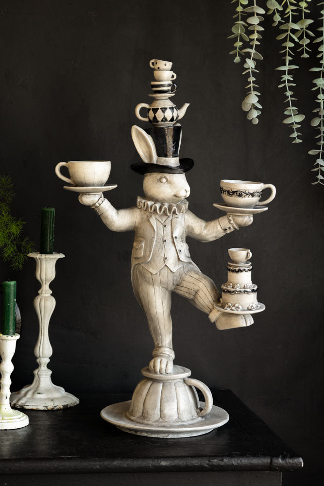 Alice In Wonderland Inspired Balancing Act White Rabbit Ornament