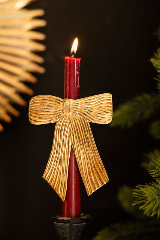 Antique Gold Bow Dinner Candle Ring