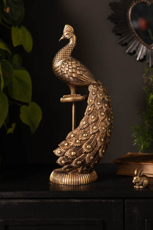 Antique-Style Gold Peacock Ornament