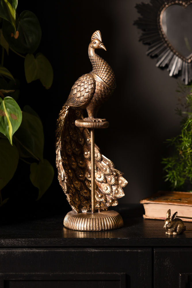 Antique-Style Gold Peacock Ornament