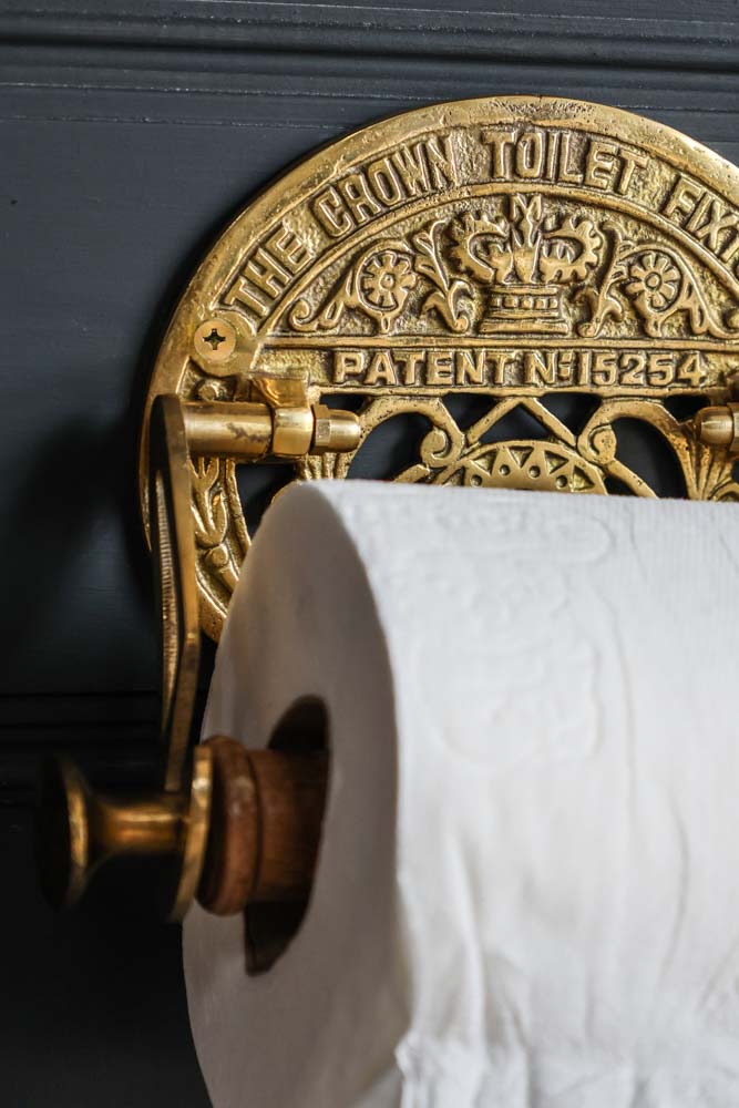 Traditional Crown Brass Toilet Roll Holder