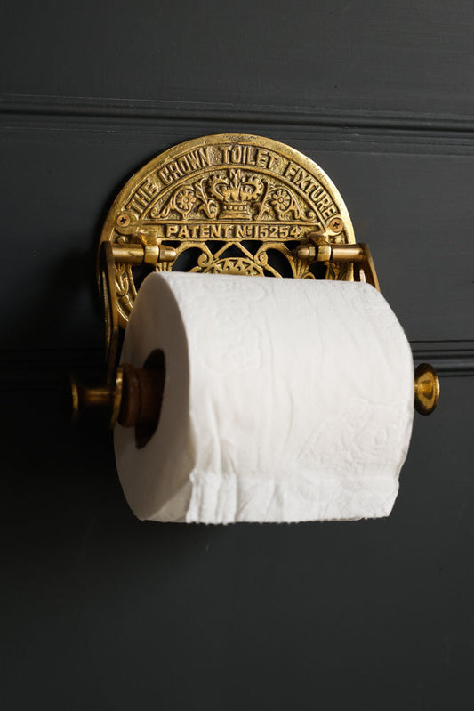Traditional Crown Brass Toilet Roll Holder